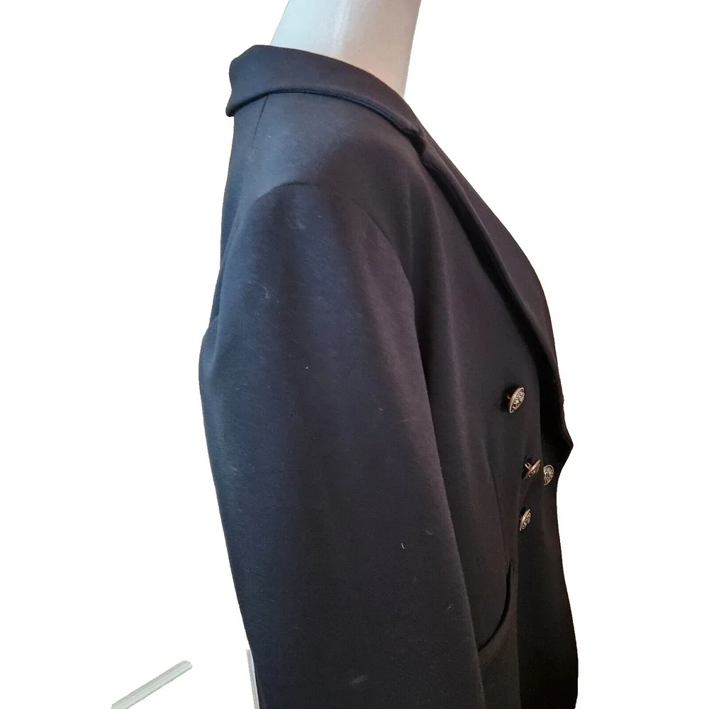Graver Susan Graver Black Blazer Womens Sz 12 Large Double Breasted Work Jacket‎